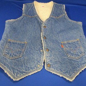 Vintage Levi's Orange Tab Denim Sherpa Lined Vest